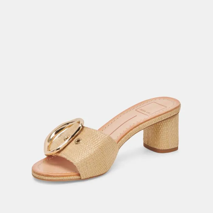 Dolce Vita Laika Heels Lt Natural Raffia Women Sandals