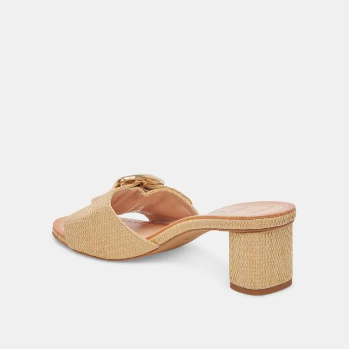 Dolce Vita Laika Heels Lt Natural Raffia Women Sandals