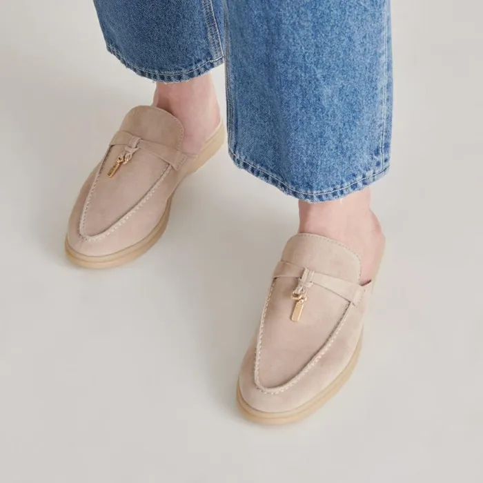 Dolce Vita Lasail Flats Taupe Suede Women Flats and Loafers