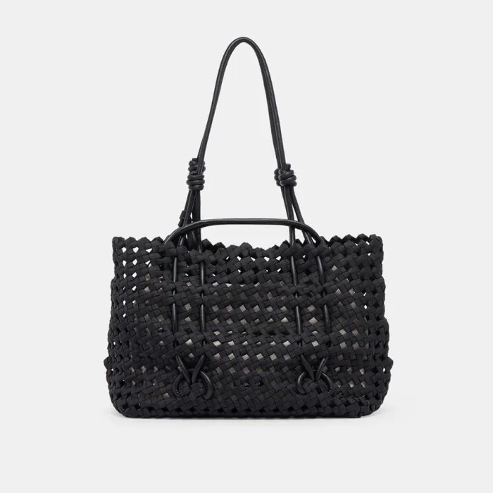 Dolce Vita Logan Tote Black Woven Women Handbags