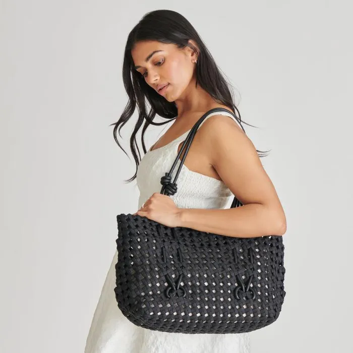 Dolce Vita Logan Tote Black Woven Women Handbags