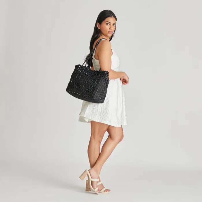Dolce Vita Logan Tote Black Woven Women Handbags