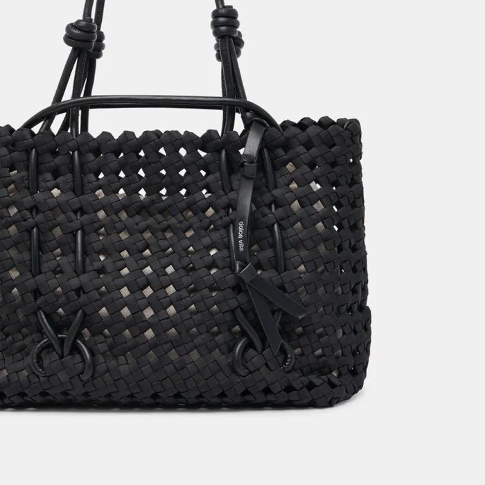 Dolce Vita Logan Tote Black Woven Women Handbags