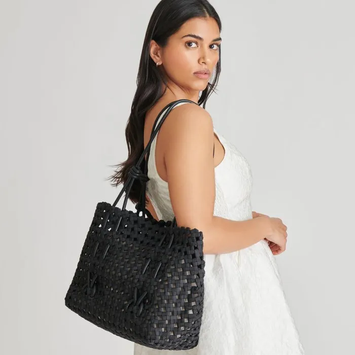Dolce Vita Logan Tote Black Woven Women Handbags