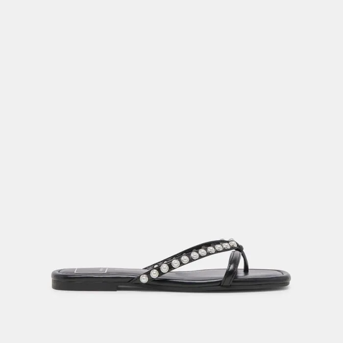 Dolce Vita Lucca Pearl Sandals Black Pearls Women Sandals