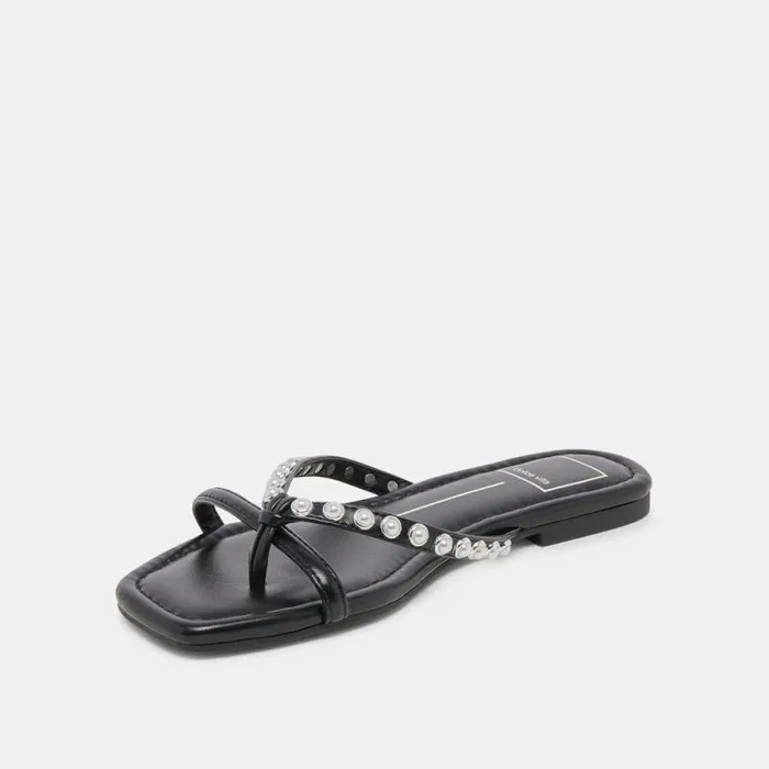Dolce Vita Lucca Pearl Sandals Black Pearls Women Sandals