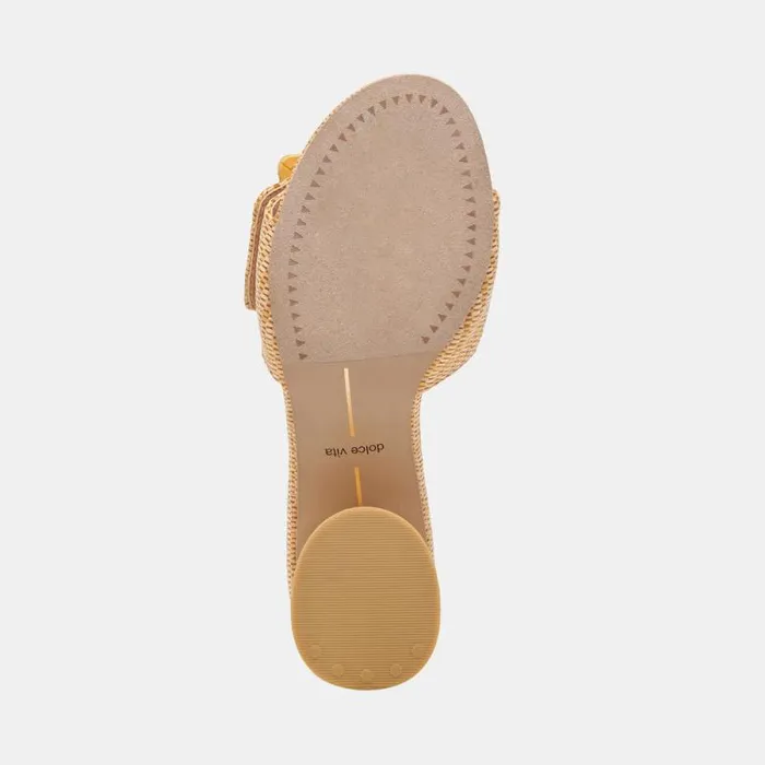 Dolce Vita Lucey Heels Warm Natural Raffia Women Sandals