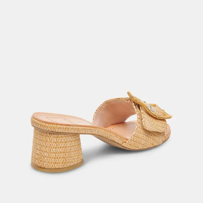 Dolce Vita Lucey Heels Warm Natural Raffia Women Sandals