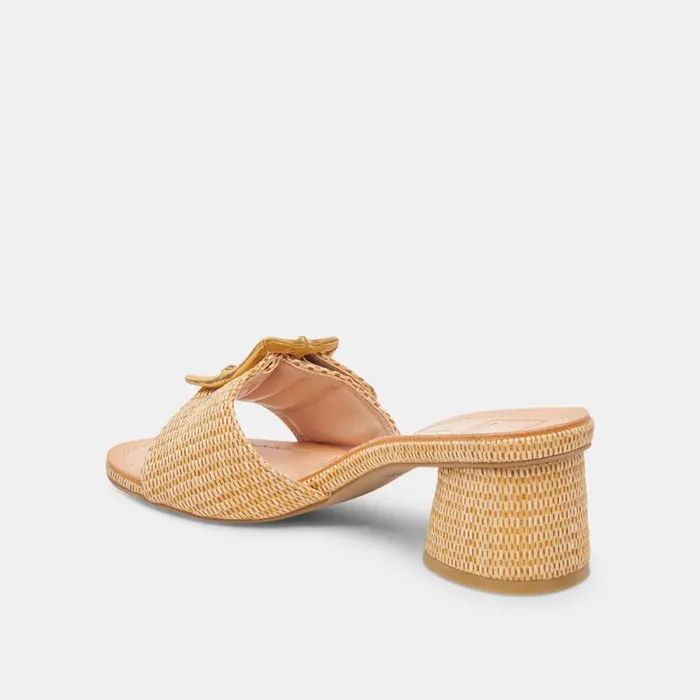 Dolce Vita Lucey Heels Warm Natural Raffia Women Sandals