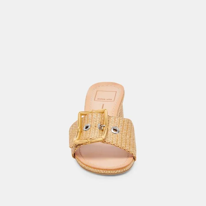 Dolce Vita Lucey Heels Warm Natural Raffia Women Sandals
