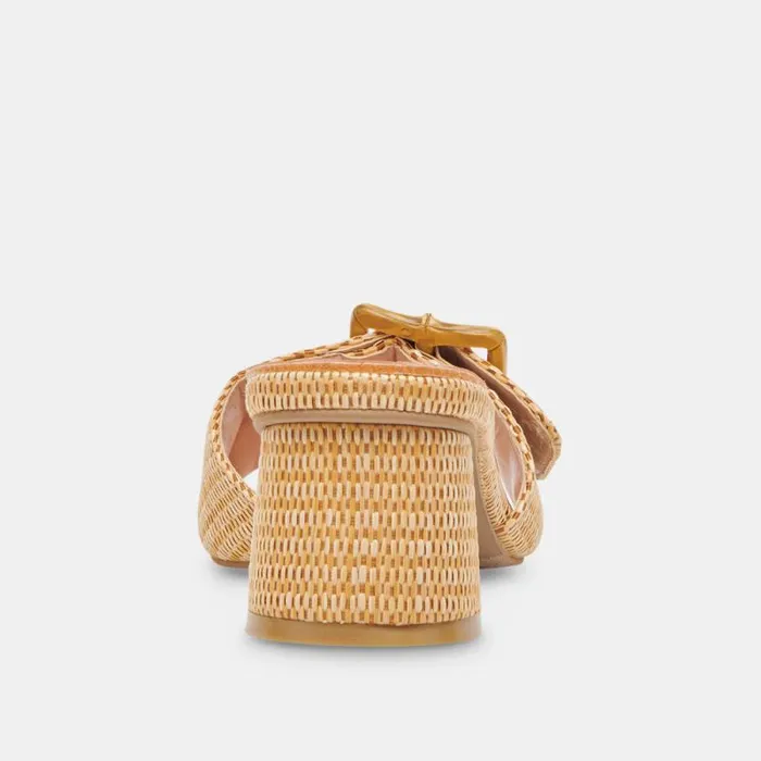 Dolce Vita Lucey Heels Warm Natural Raffia Women Sandals