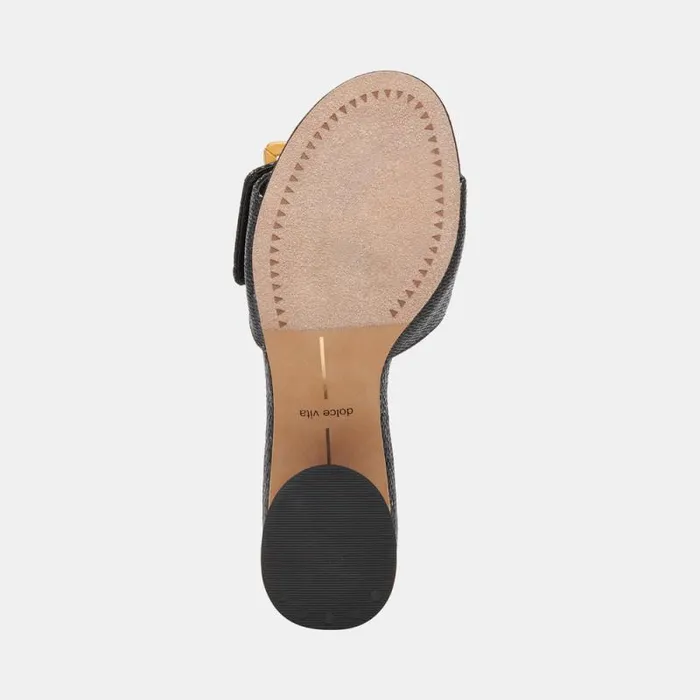 Dolce Vita Lucey Wide Heels Black Raffia Women Sandals