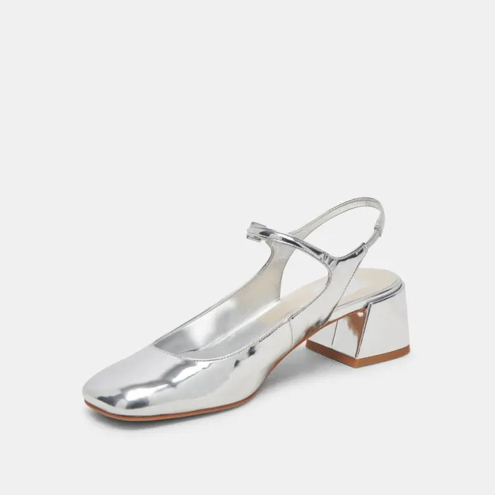 Dolce Vita Maggi Heels Silver Specchio Stella Women Flats and Loafers