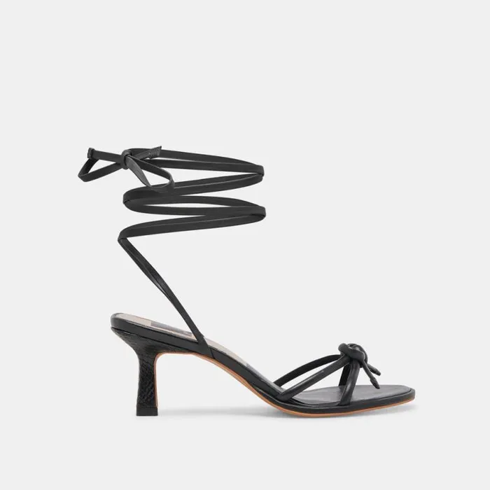 Dolce Vita Maison Heels Black Leather Women Heels