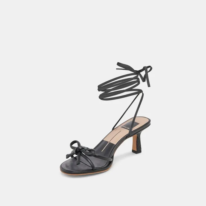 Dolce Vita Maison Heels Black Leather Women Heels