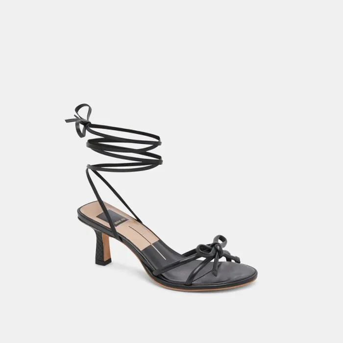 Dolce Vita Maison Heels Black Leather Women Heels