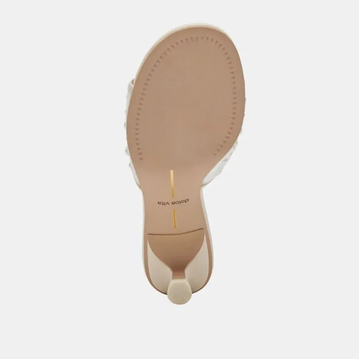 Dolce Vita Meeza Pearl Heels Ivory Mesh Women Heels