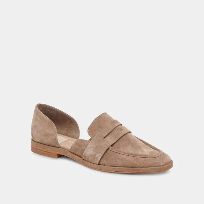 Dolce Vita Moyra Flats Truffle Suede Women Flats and Loafers