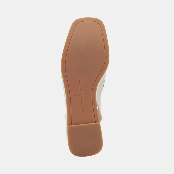 Dolce Vita Nada Loafers Ivory Crinkle Patent Women Wedges