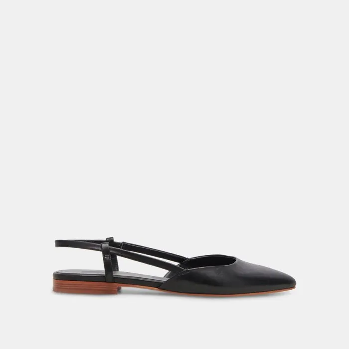 Dolce Vita Narah Flats Black Leather Women Flats and Loafers