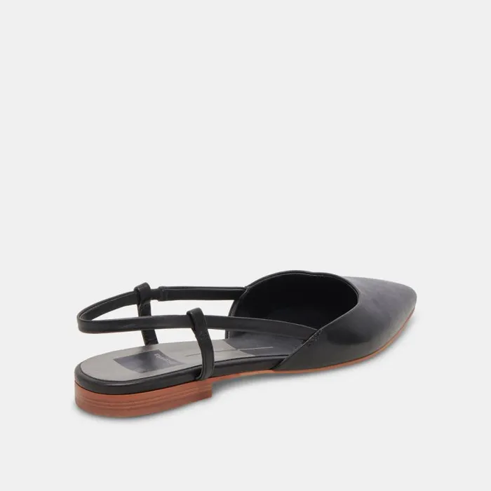 Dolce Vita Narah Flats Black Leather Women Flats and Loafers