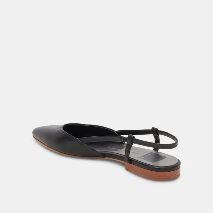 Dolce Vita Narah Flats Black Leather Women Flats and Loafers
