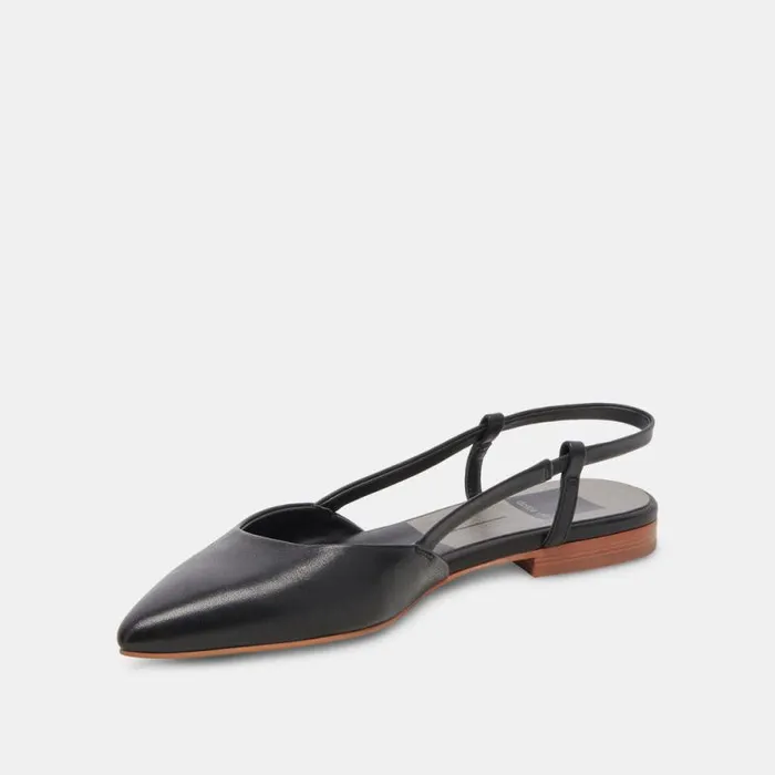 Dolce Vita Narah Flats Black Leather Women Flats and Loafers