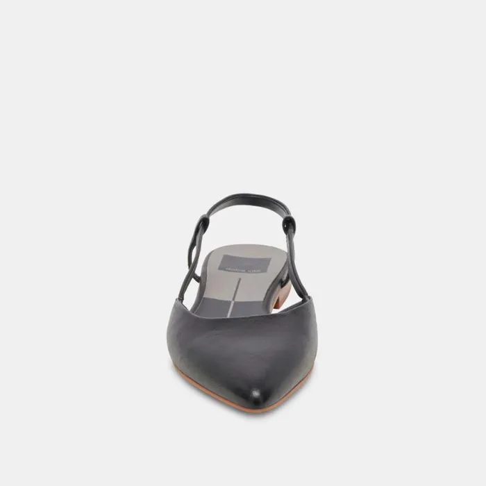 Dolce Vita Narah Flats Black Leather Women Flats and Loafers
