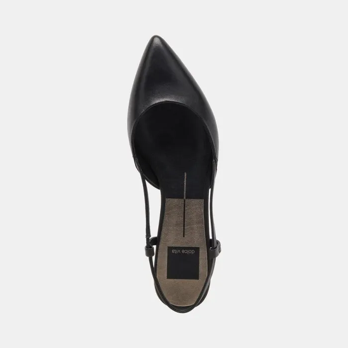 Dolce Vita Narah Flats Black Leather Women Flats and Loafers