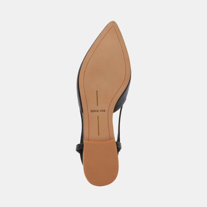 Dolce Vita Narah Flats Black Leather Women Flats and Loafers