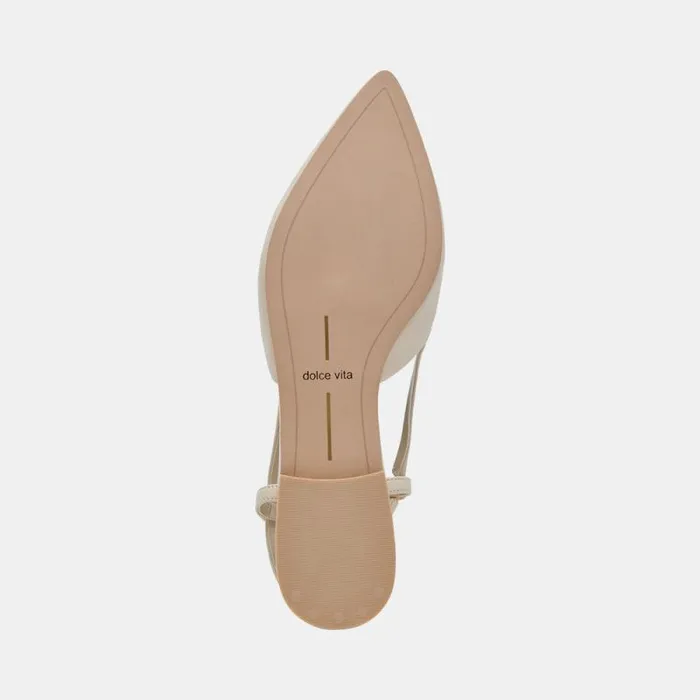 Dolce Vita Narah Flats Ivory Leather Women Flats and Loafers