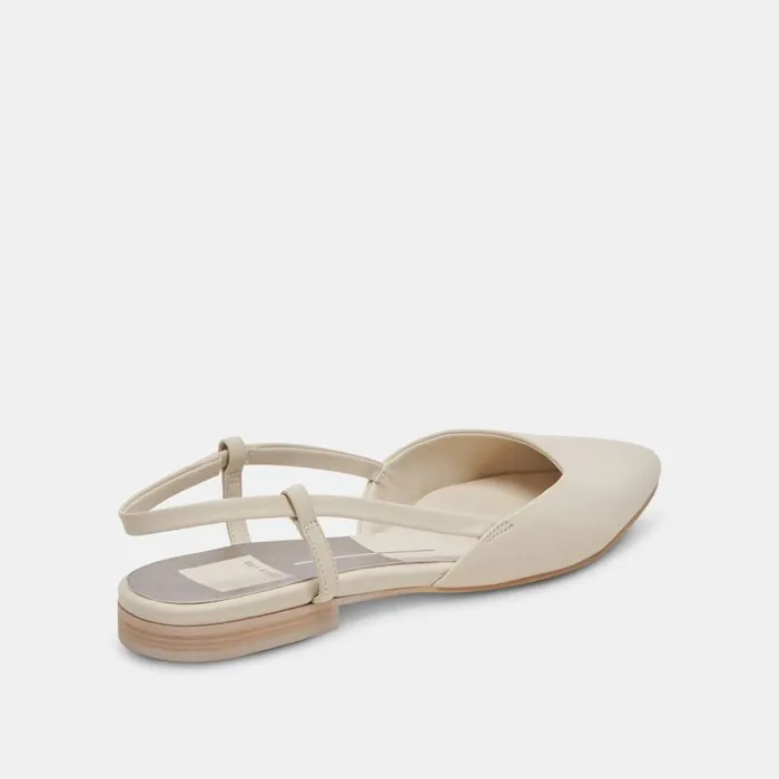 Dolce Vita Narah Flats Ivory Leather Women Flats and Loafers