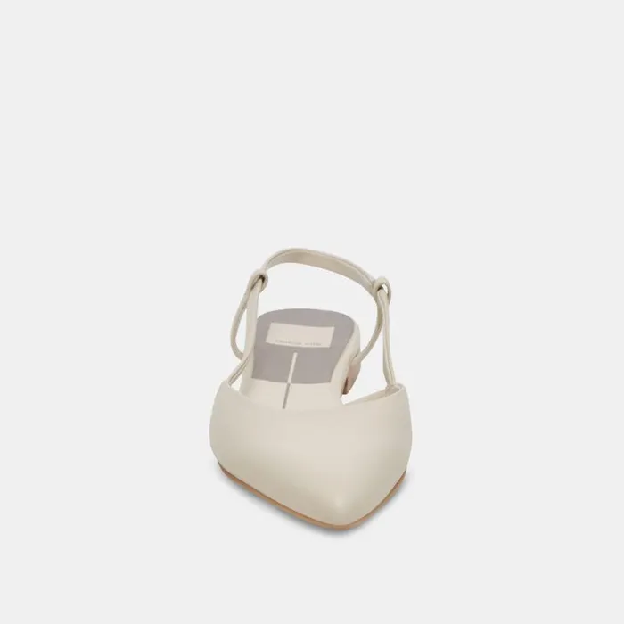 Dolce Vita Narah Flats Ivory Leather Women Flats and Loafers