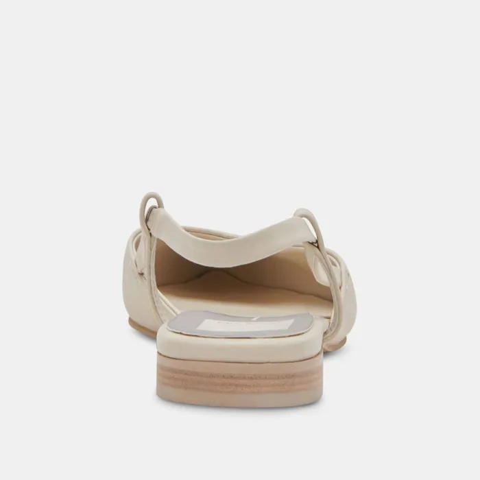 Dolce Vita Narah Flats Ivory Leather Women Flats and Loafers