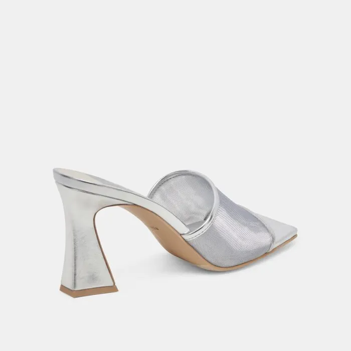 Dolce Vita Narda Heels Silver Mesh Women Heels