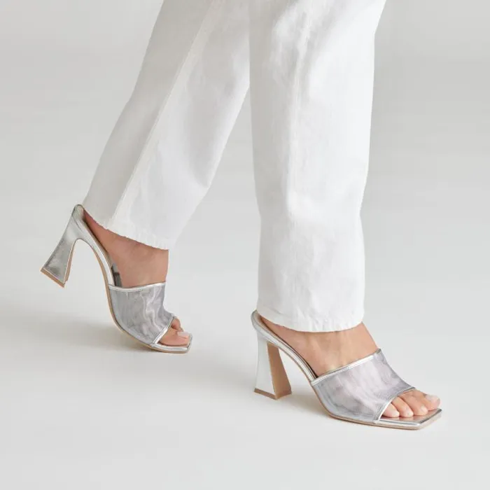 Dolce Vita Narda Heels Silver Mesh Women Heels