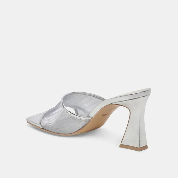 Dolce Vita Narda Heels Silver Mesh Women Heels