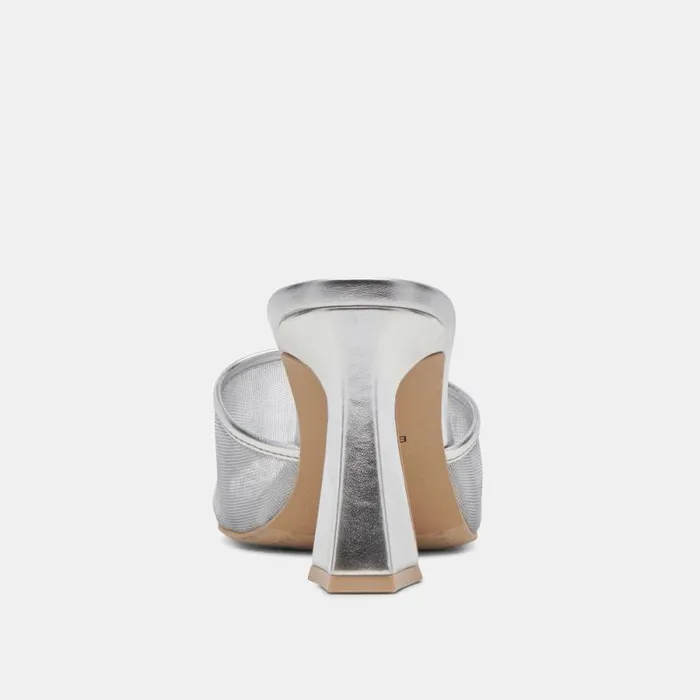 Dolce Vita Narda Heels Silver Mesh Women Heels