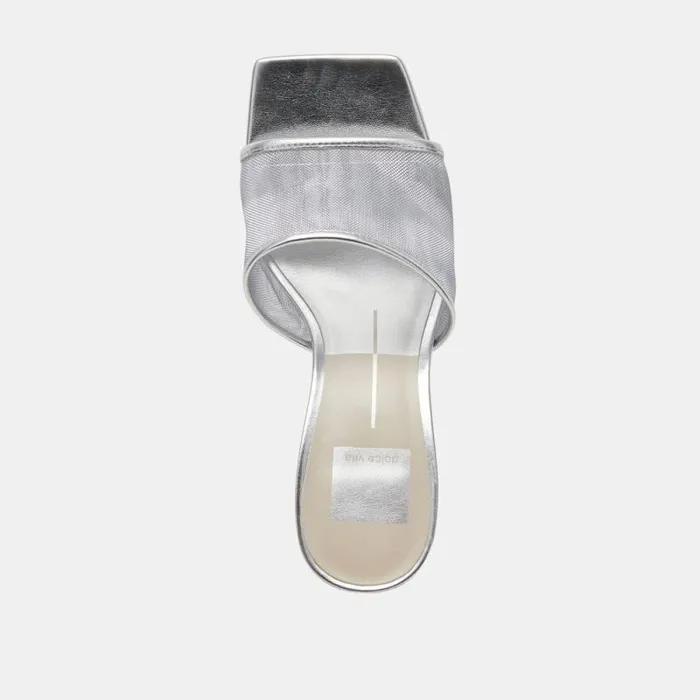Dolce Vita Narda Heels Silver Mesh Women Heels