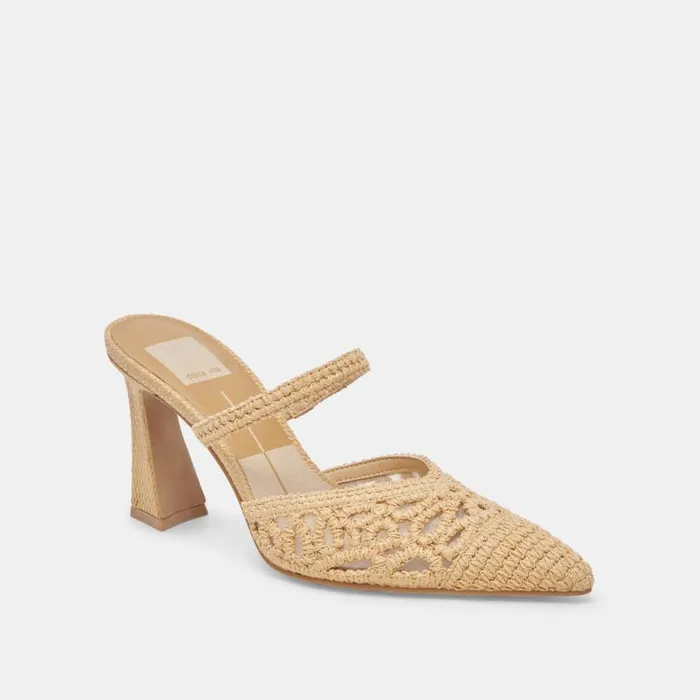Dolce Vita Nassau Heels Natural Raffia Women Heels