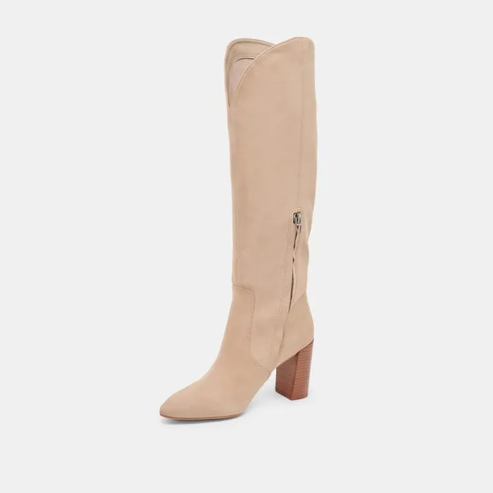Dolce Vita Nedi Wide Calf Boots Dune Nubuck Women Boots and Booties