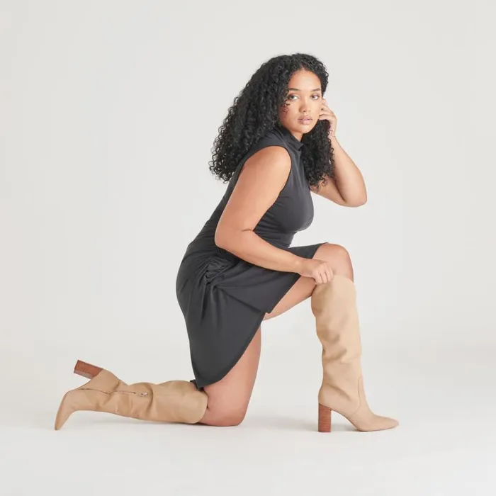 Dolce Vita Nedi Wide Calf Boots Dune Nubuck Women Boots and Booties