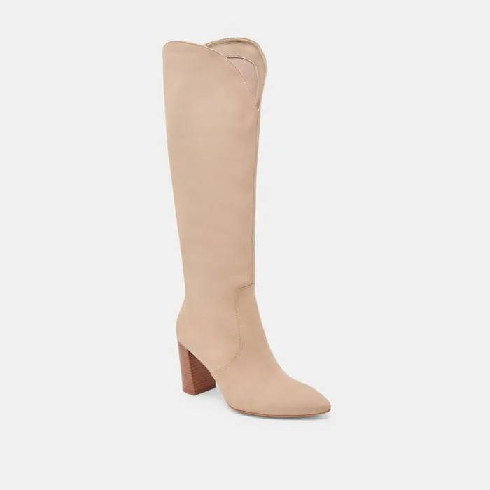 Dolce Vita Nedi Wide Calf Boots Dune Nubuck Women Boots and Booties