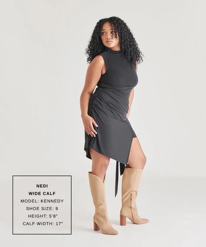 Dolce Vita Nedi Wide Calf Boots Dune Nubuck Women Boots and Booties