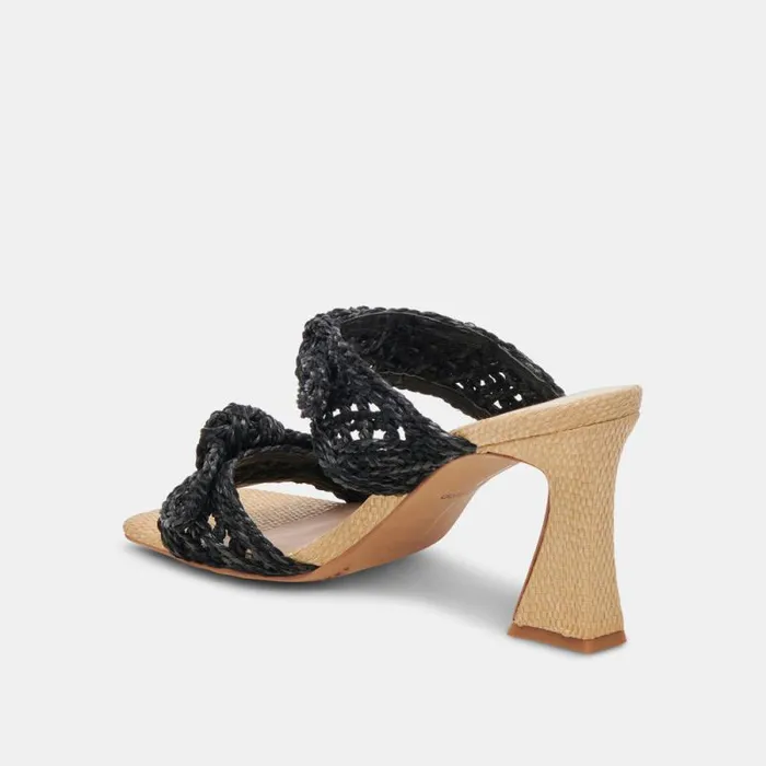 Dolce Vita Niyah Heels Onyx Raffia Women Heels