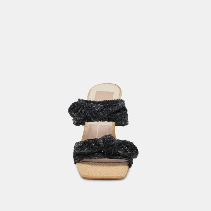 Dolce Vita Niyah Heels Onyx Raffia Women Heels