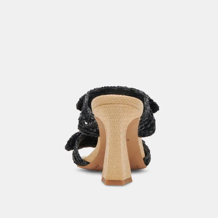 Dolce Vita Niyah Heels Onyx Raffia Women Heels