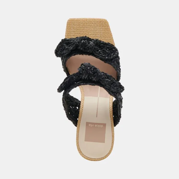 Dolce Vita Niyah Heels Onyx Raffia Women Heels