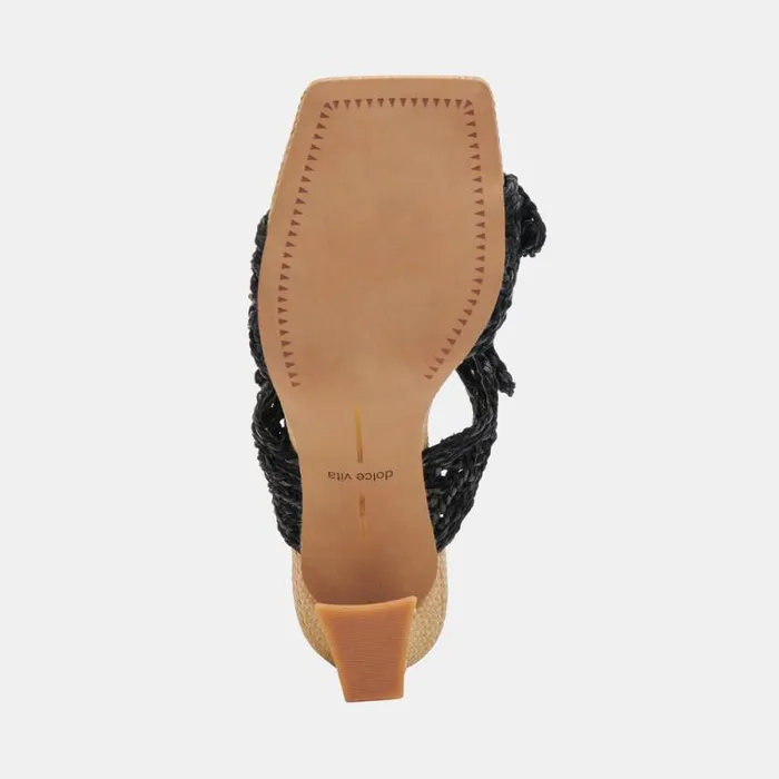 Dolce Vita Niyah Heels Onyx Raffia Women Heels