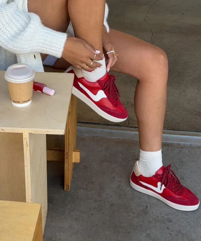 Dolce Vita Notice Sneakers Red Suede Women Sneakers